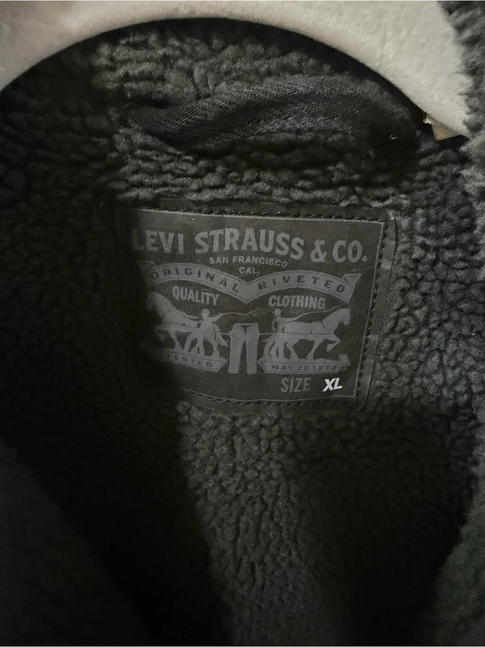 Levi's Black Jacket with Gray Sherpa Lining
